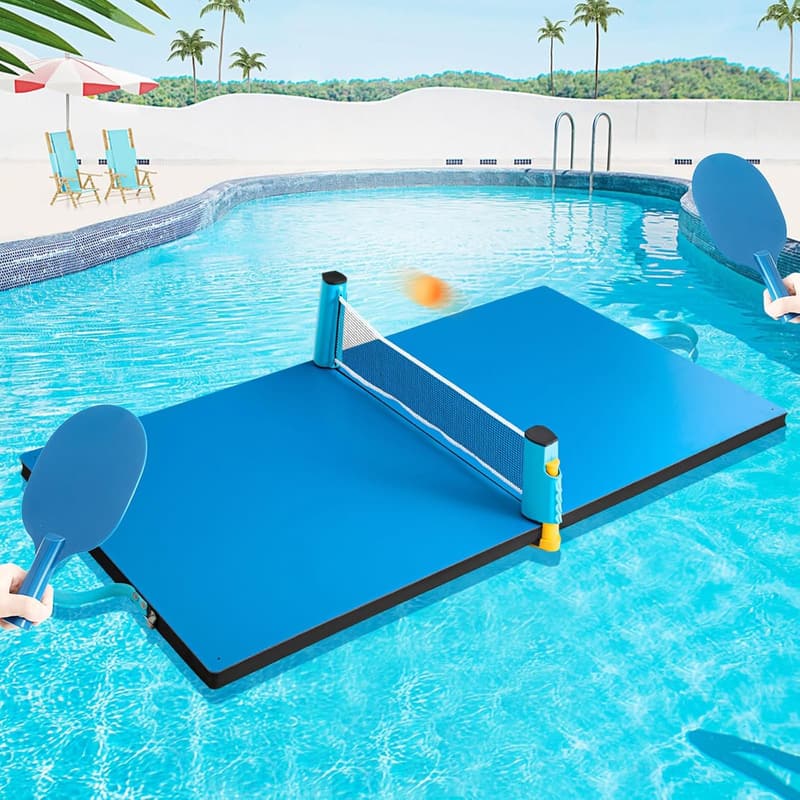 Foldable High-Elasticity Pool Table Tennis Set