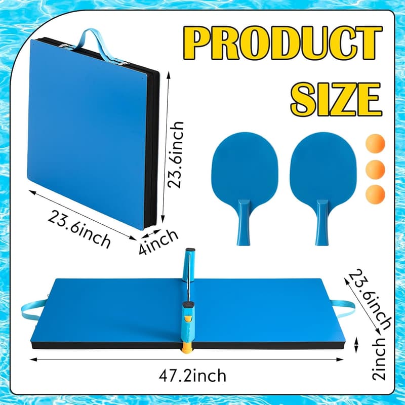 Foldable High-Elasticity Pool Table Tennis Set