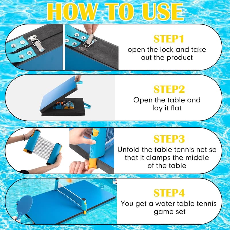 Foldable High-Elasticity Pool Table Tennis Set