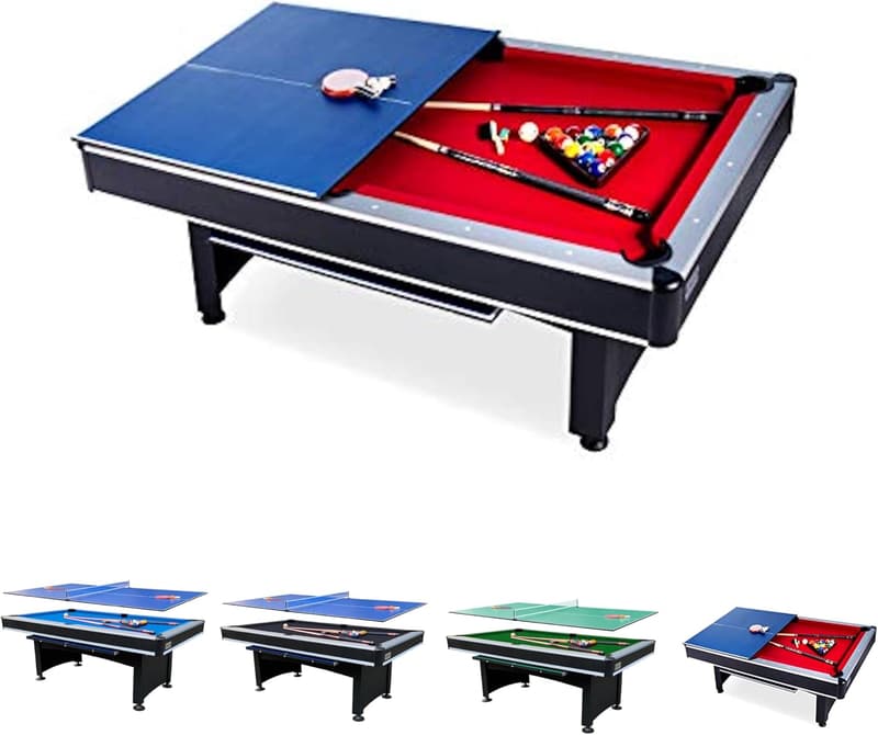 7-Foot Multi Game Billiard/Pool Table with Table Tennis