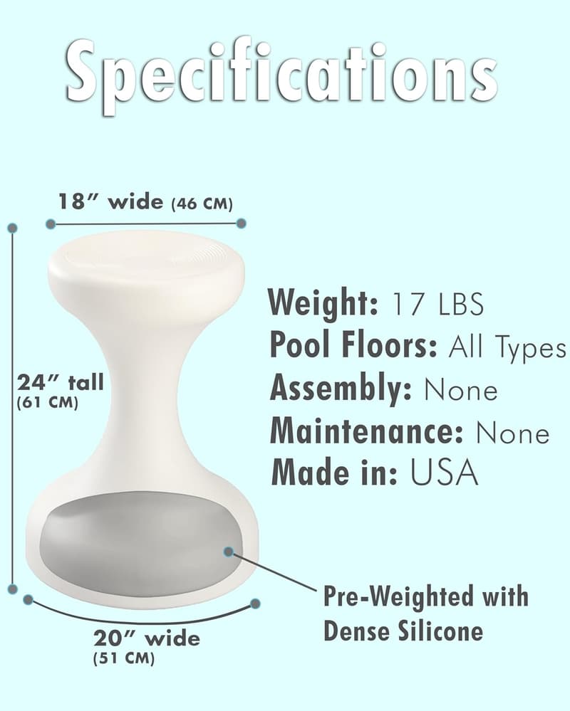 Submersible Pool Bar Stool – 24 Inch, Made in USA
