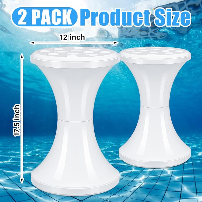 17.5 Inch Pool Chair Stools - Outdoor/Indoor Bar Accessories