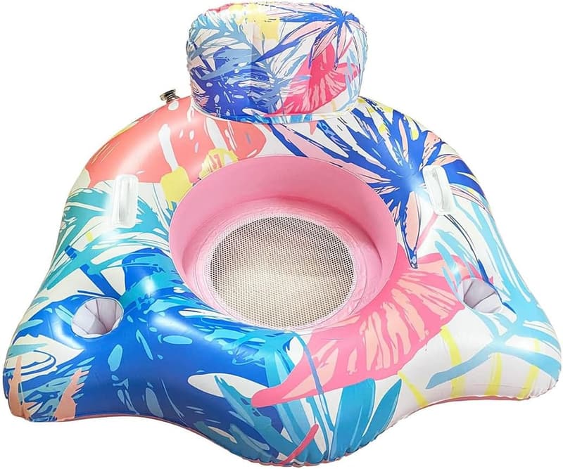 Solar-Powered Inflatable Pool Chair with Color Changing Light