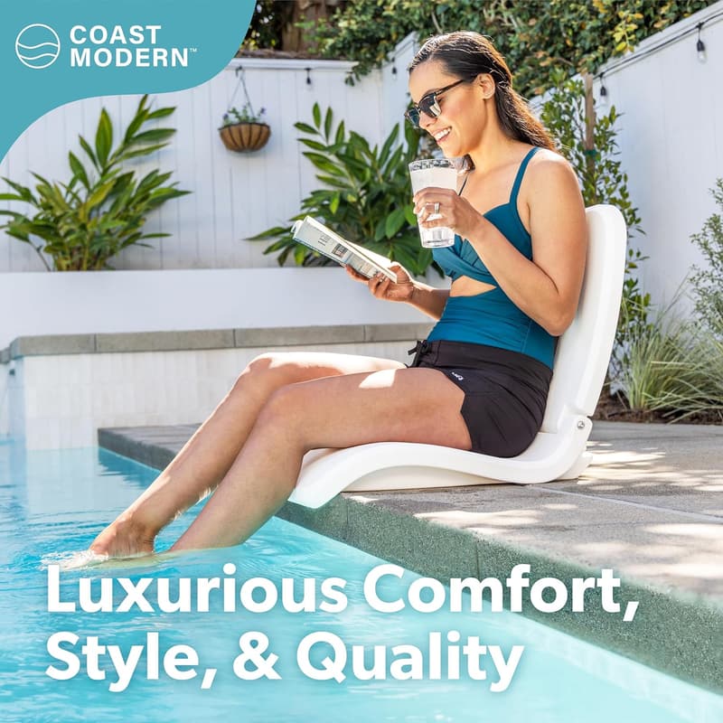 Portable Poolside Chair – Foldable, Durable Plastic with Back Support