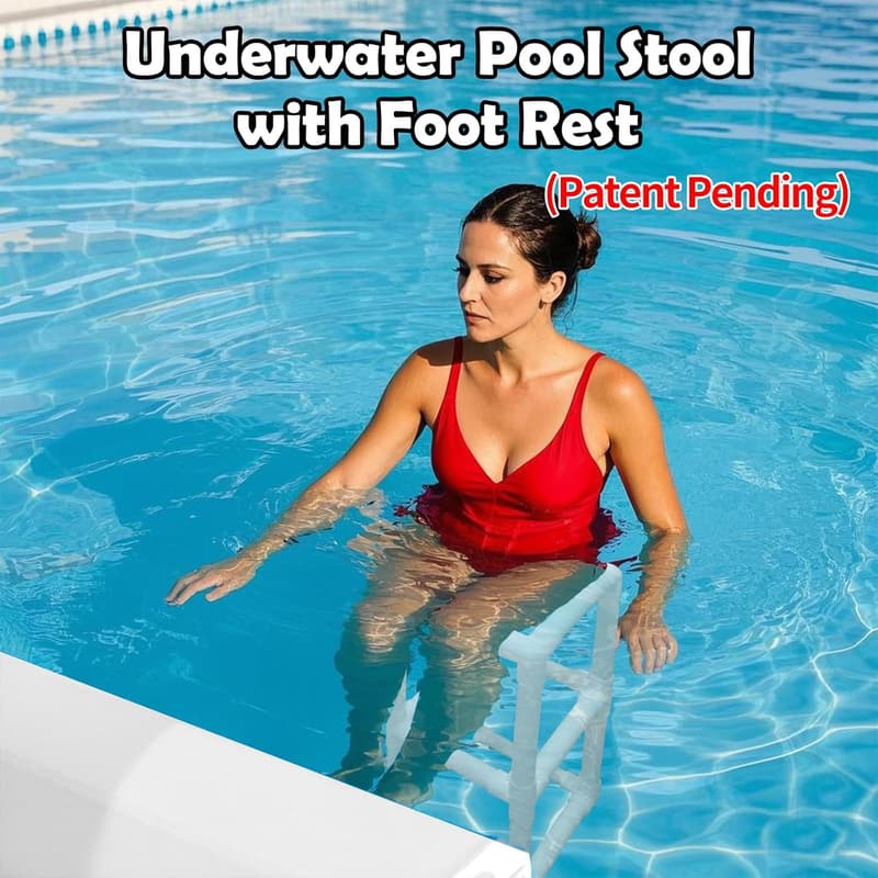 Underwater Pool Stool with Foot Rest - 30 Inch Relaxation Chair