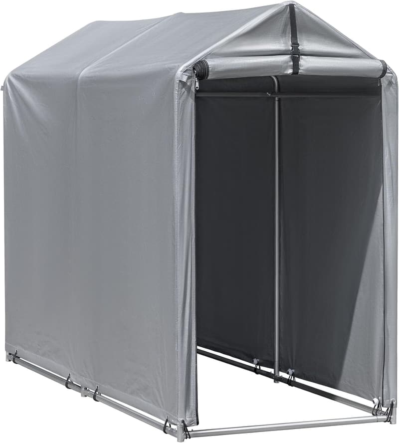 Outdoor Metal Frame Storage Shed with Rollup Door - 6' x 3'
