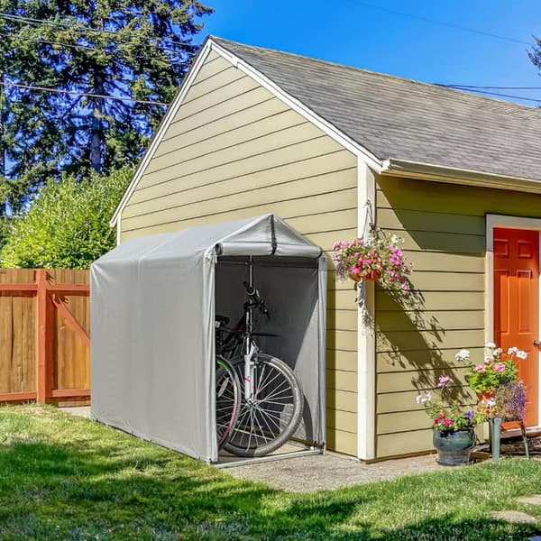 Outdoor Metal Frame Storage Shed with Rollup Door - 6' x 3'