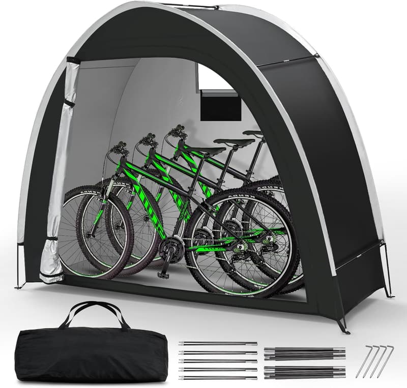 Portable Bike Storage Tent - Waterproof 210D Oxford for 2-3 Bikes