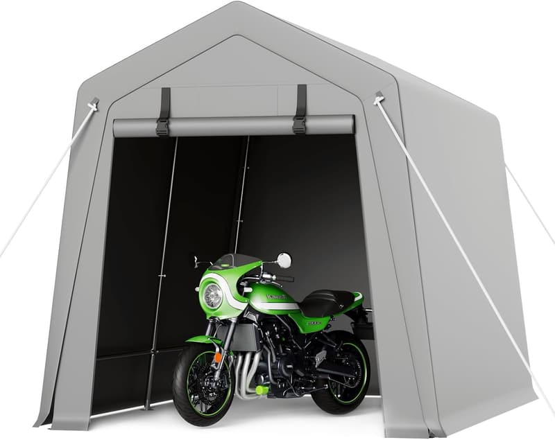 6x8 FT Portable Waterproof Storage Shed for Bikes & Tools