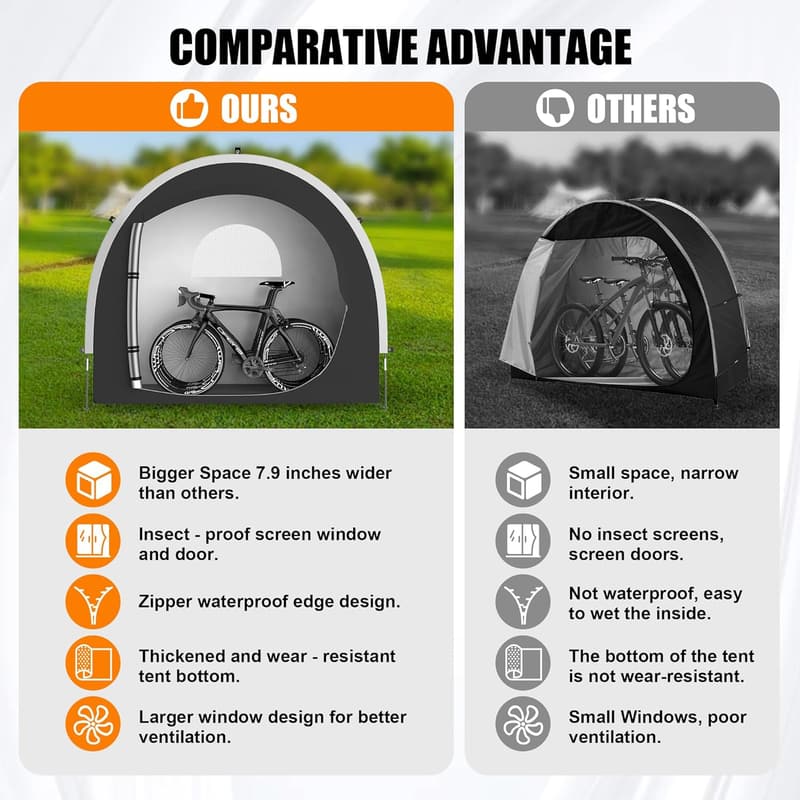 Outdoor Storage Tent for Bikes & Equipment - Waterproof & Dustproof