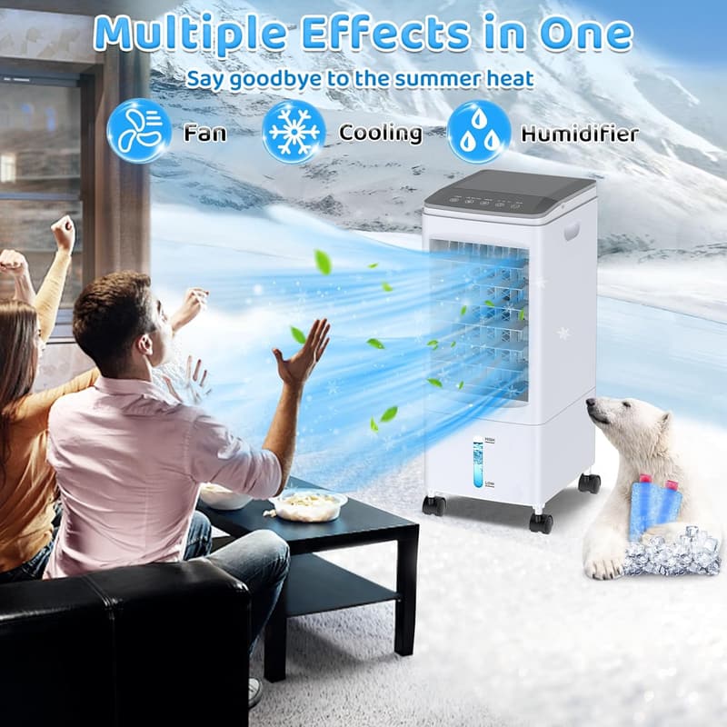 Portable Air Conditioner with Remote - 1.6 Gal Evaporative Cooler