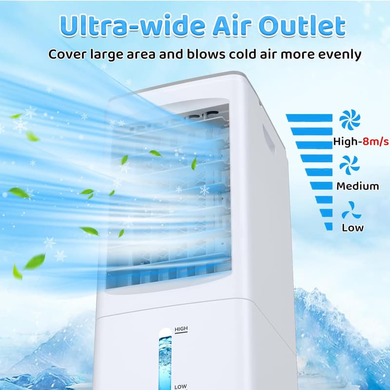 Portable Air Conditioner with Remote - 1.6 Gal Evaporative Cooler