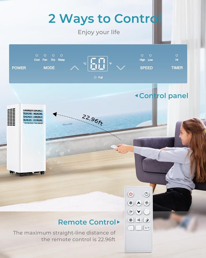 Portable 4-in-1 Air Conditioner for Rooms up to 450 Sq.Ft.