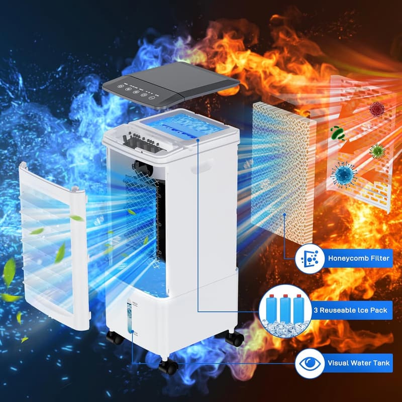 Portable Air Conditioner with Remote, 3 Speeds & Timer