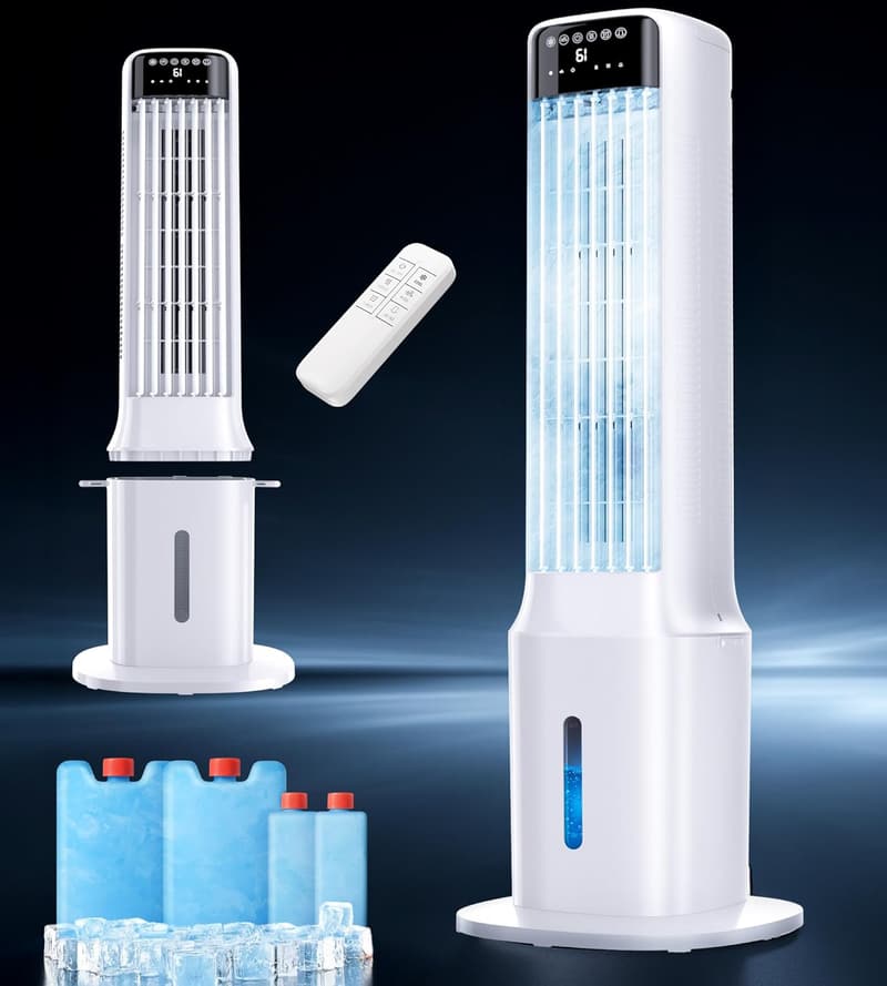Portable Evaporative Air Cooler with 120° Oscillation, 3 Speeds
