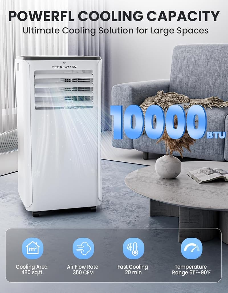 4-in-1 10000 BTU Portable Air Conditioner for Home & Office