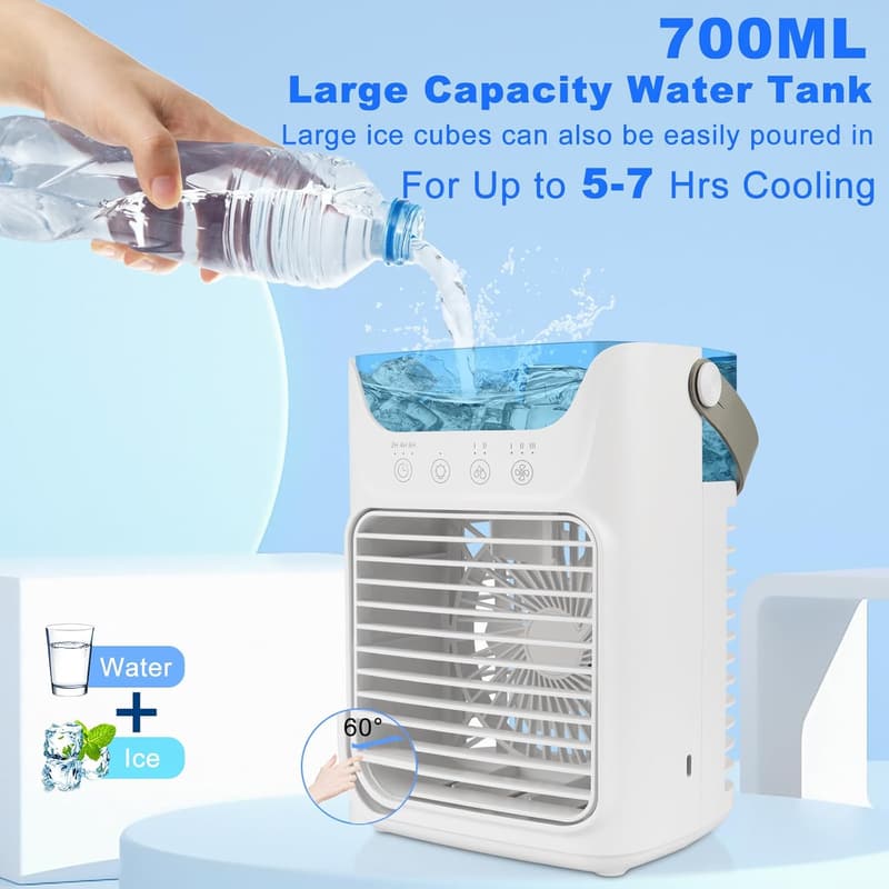 4-in-1 Portable Air Conditioner Fan with 700ML Tank