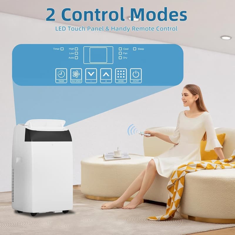 14000 BTU 3-in-1 Portable Air Conditioner with Remote