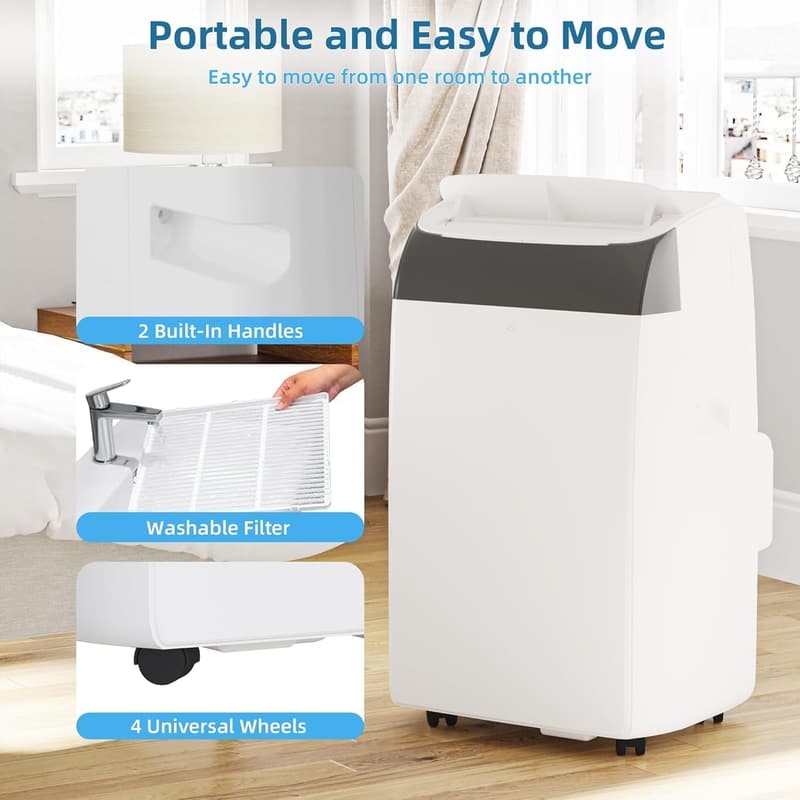 14000 BTU 3-in-1 Portable Air Conditioner with Remote