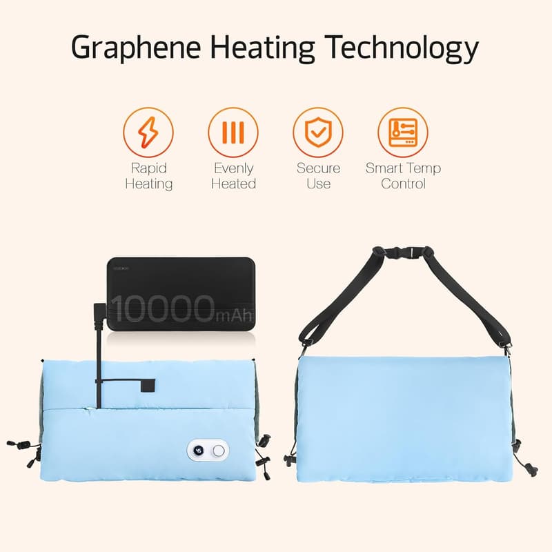 Rechargeable 10000mAh Heated Hand Warmer - 5 Levels, Portable