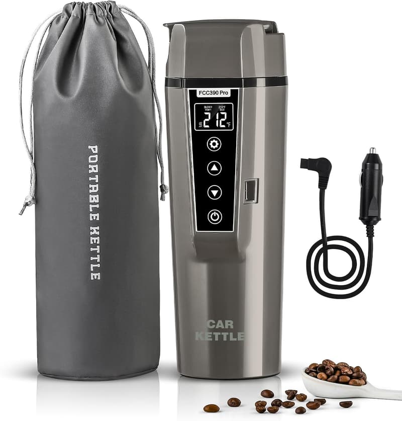 Portable Electric Car Kettle: 12V/24V Mini Water Boiler for Travel