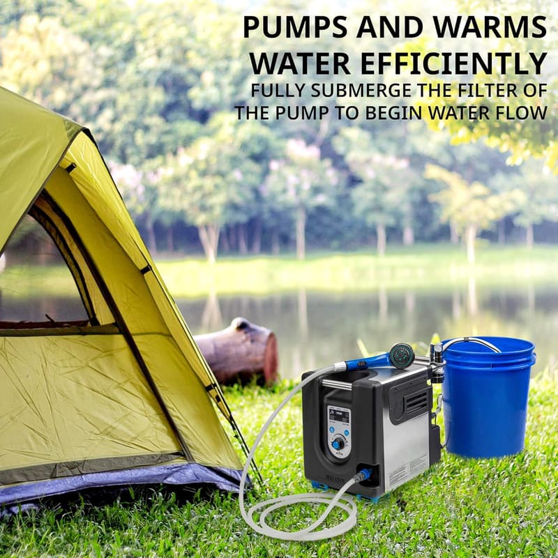 Portable Propane Water Heater & Shower System for Camping