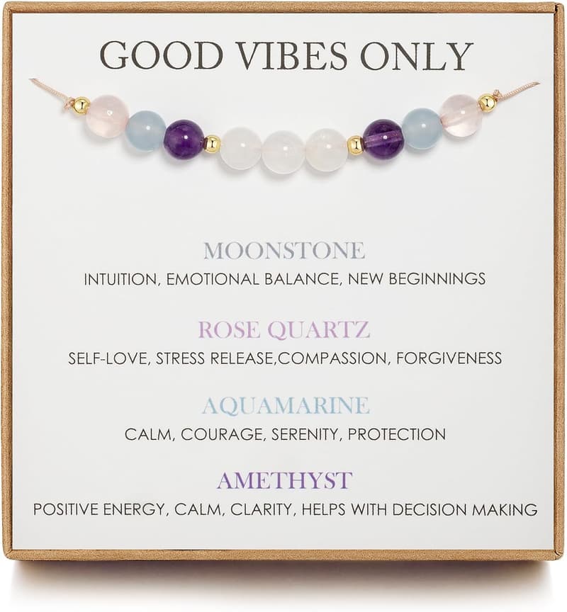 Positive Energy Moonstone Bracelet for Women - Manifestation Gift