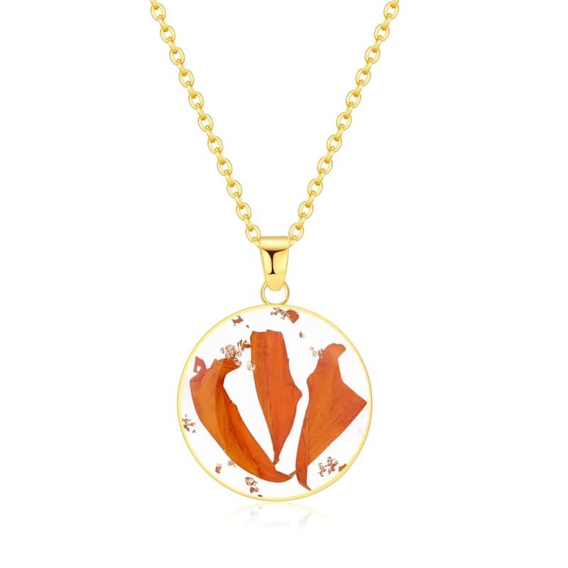 October Birth Month Wildflower Necklace | Handmade Pressed Flowers