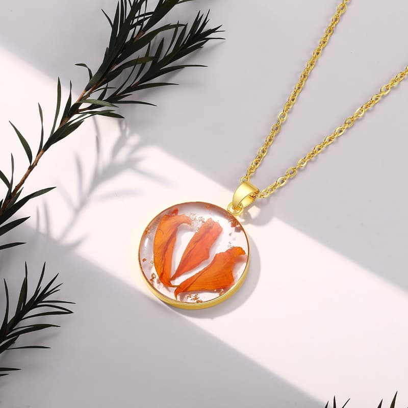 October Birth Month Wildflower Necklace | Handmade Pressed Flowers