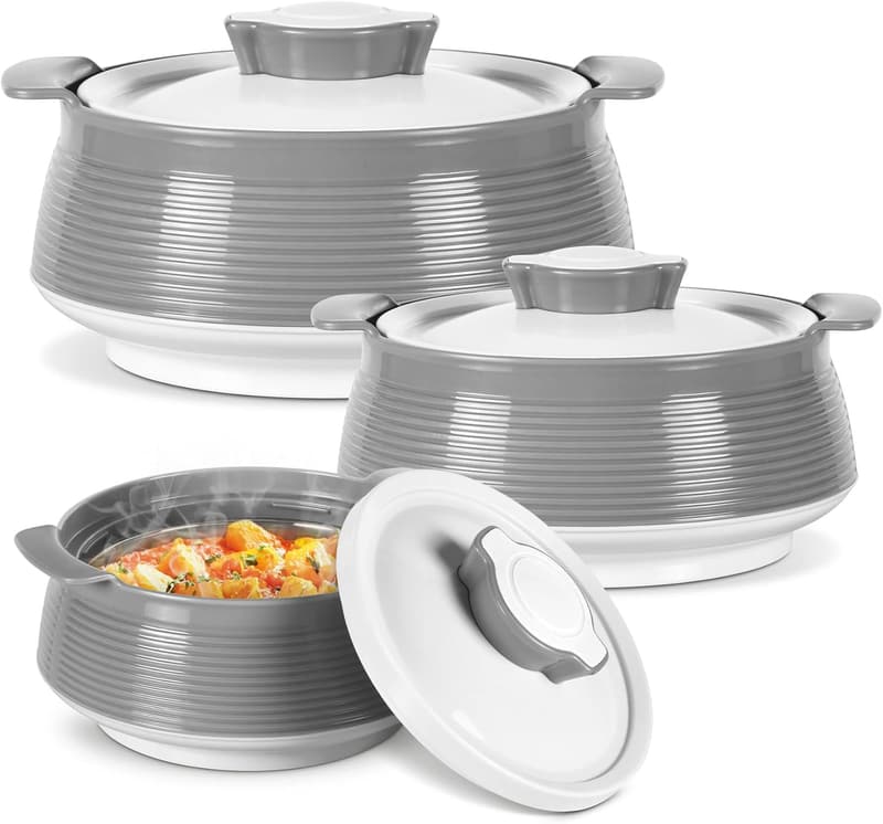 Insulated Stainless Steel Casserole Set for Food Serving