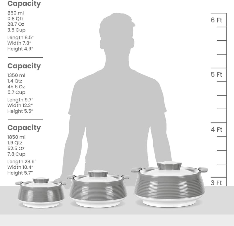 Insulated Stainless Steel Casserole Set for Food Serving