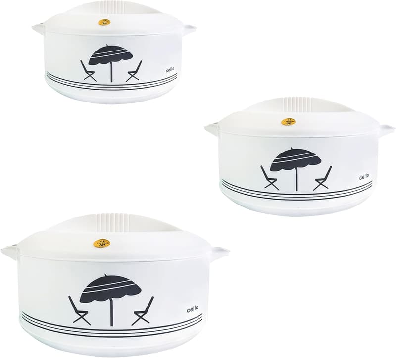 Insulated Hot Pot Casserole Gift Set - 3 Pcs, White