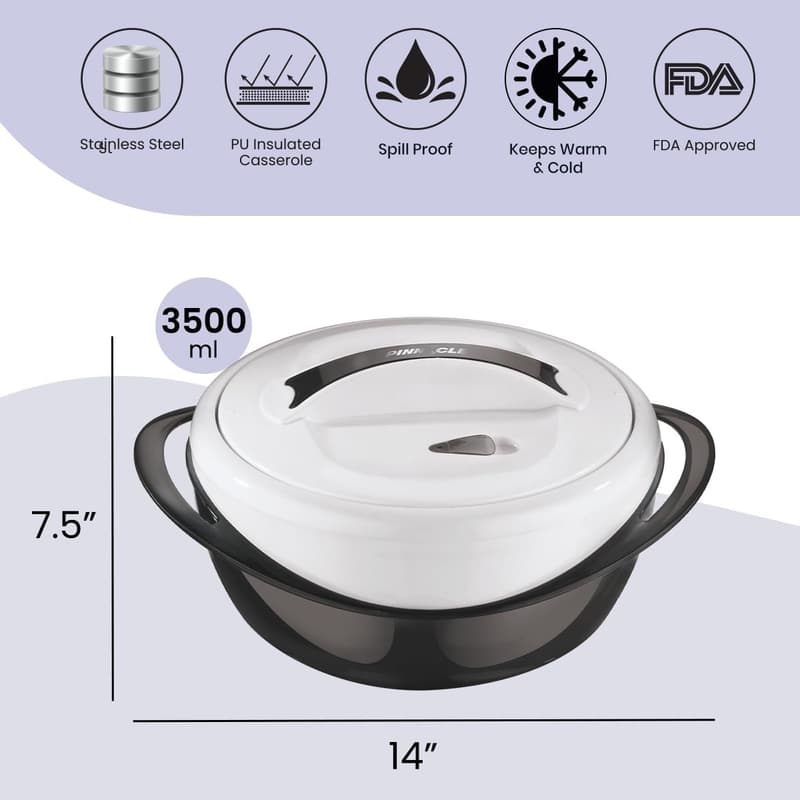 Elegant Insulated Casserole Dish with Lid - 3.6 qt for Moms
