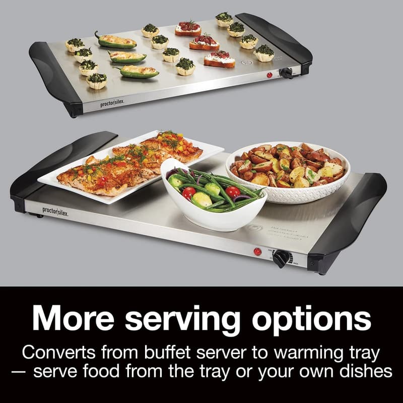 Buffet Server & Food Warmer Set with Adjustable Heat, 3-Piece