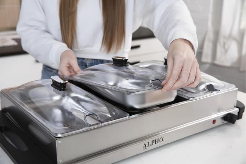 Electric Stainless Steel Food Warmers for Parties - 3x2.5 QT