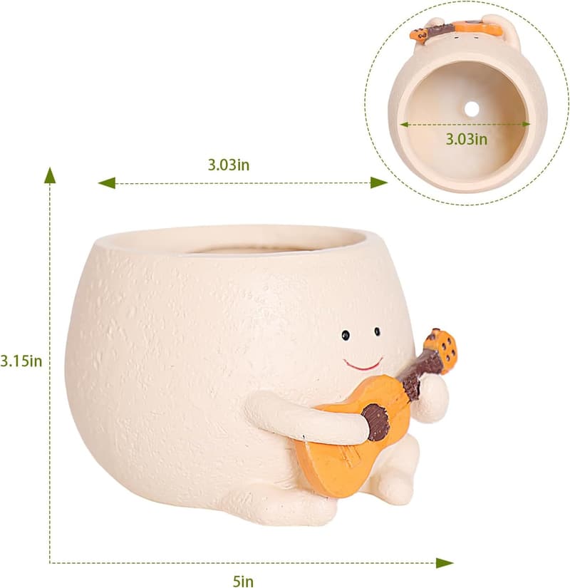 Smiley Face Resin Planter Pot for Indoor Plants - Perfect Gift for Mom