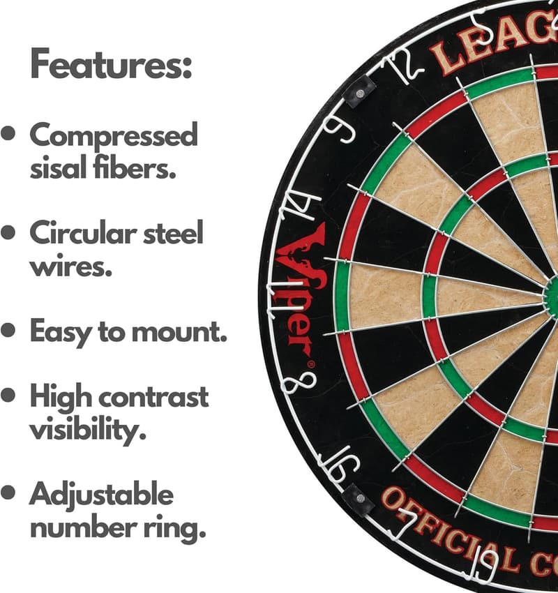 Pro Regulation Dartboard Set with Staple-Free Bullseye & Darts