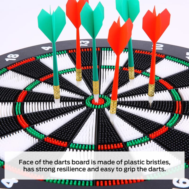 Dartboard Game Set with 6 Soft Tip Darts for All Ages