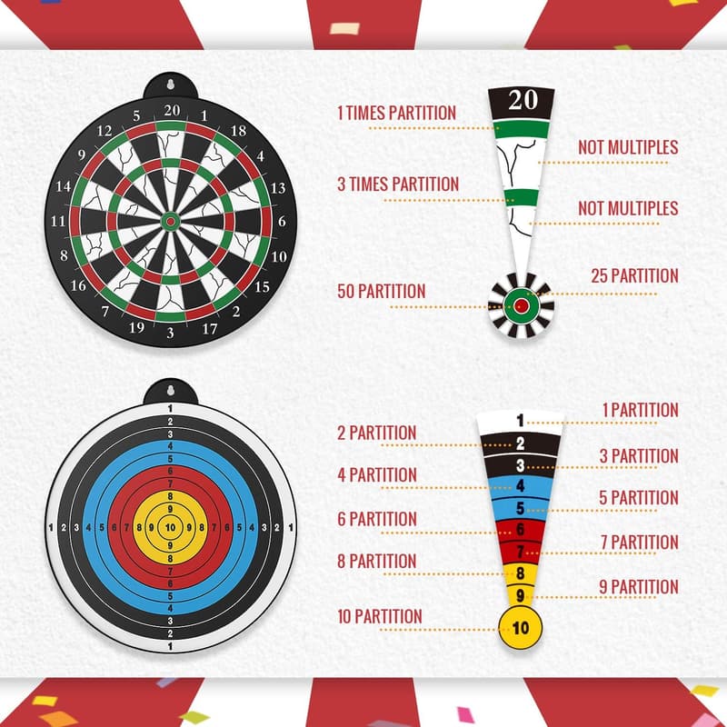 Magnetic Dart Board Set - 12 Darts - Fun Indoor Game for Kids