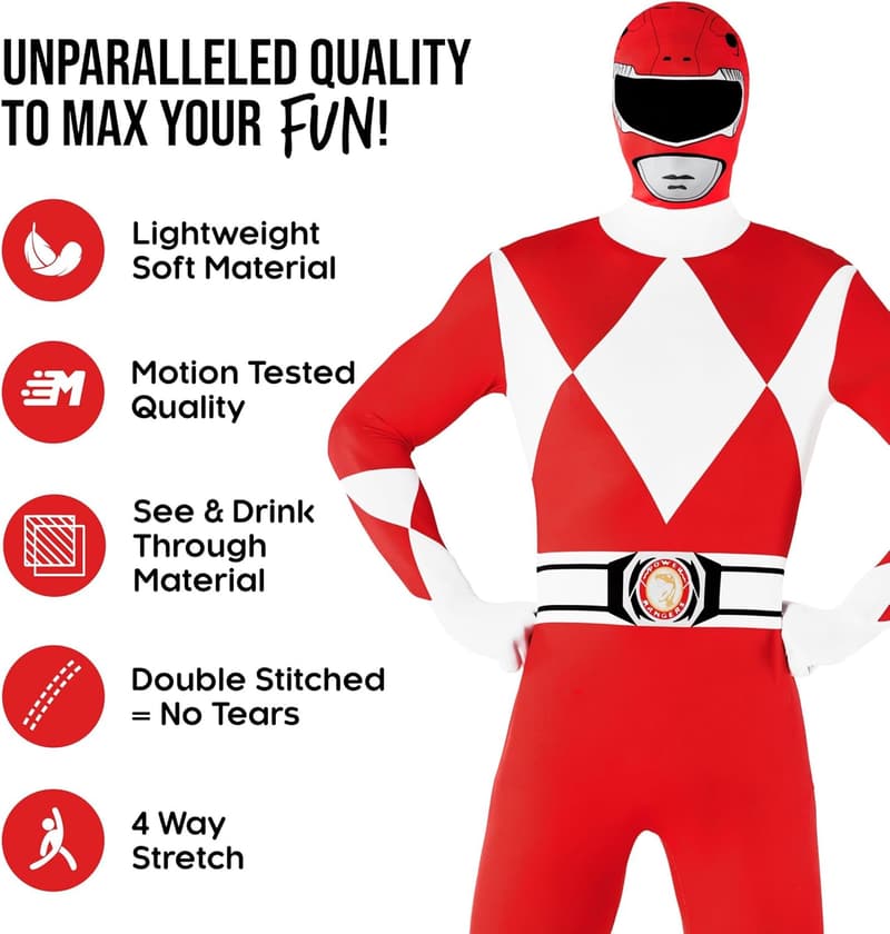 Power Rangers Costume for Adults - Unisex Morphsuit