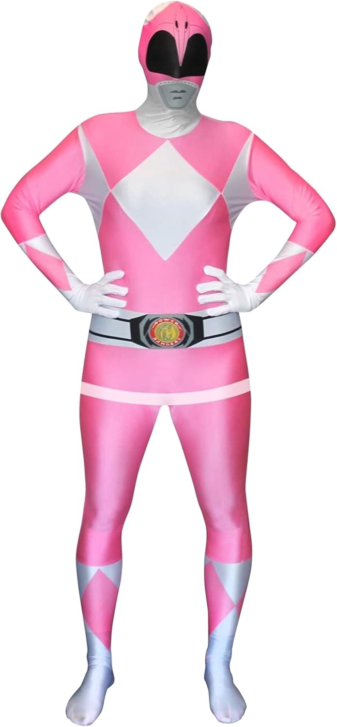Pink Power Rangers Morphsuit for Men, X-Large