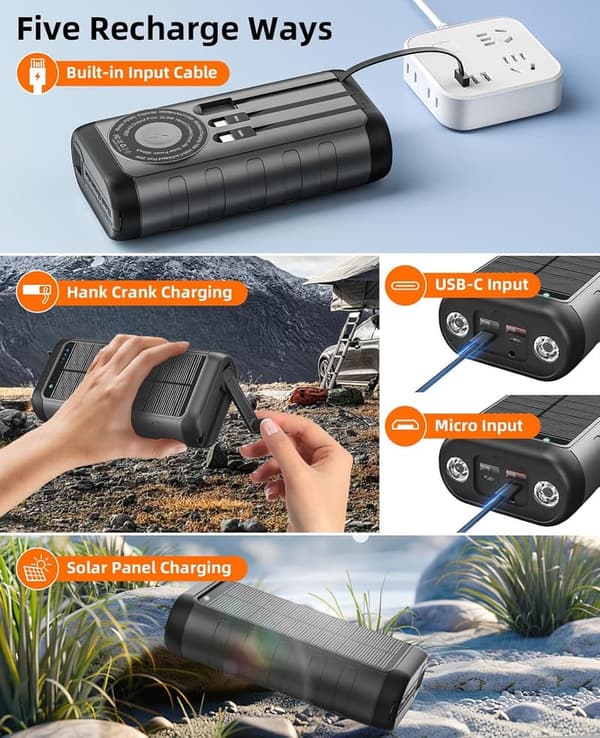 Portable Solar Charger Power Bank 59800mAh - Outdoor Waterproof