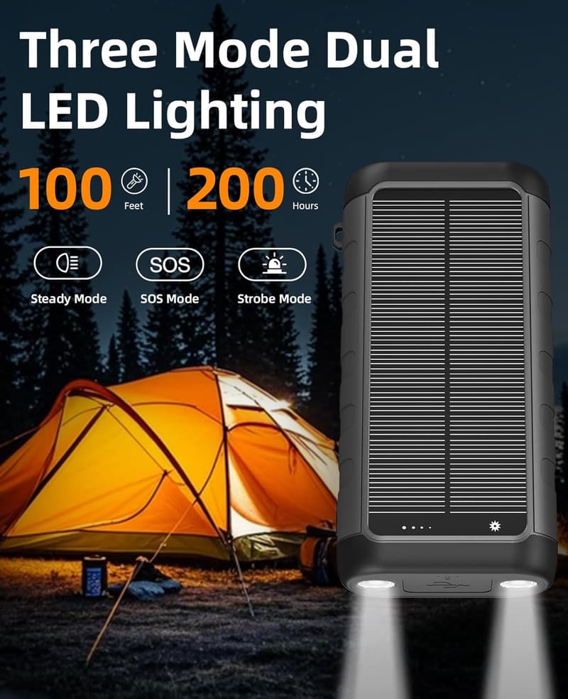 Portable Solar Charger Power Bank 59800mAh - Outdoor Waterproof