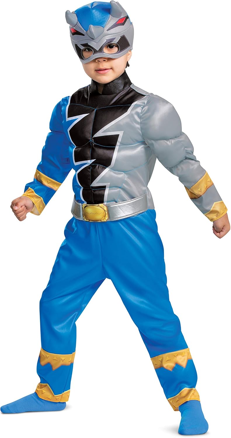 Dino Fury Blue Ranger Costume for Toddlers with Mask