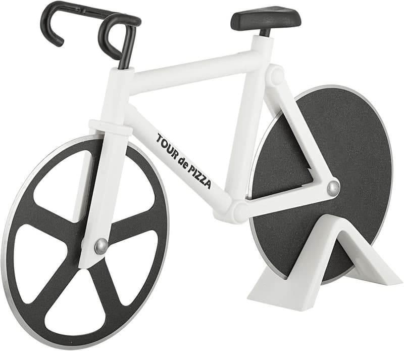 Bike Pizza Cutter with Dual Stainless Steel Wheels - Dishwasher Safe