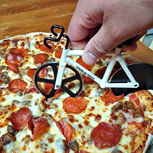 Bike Pizza Cutter with Dual Stainless Steel Wheels - Dishwasher Safe