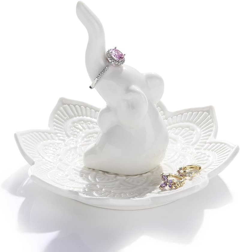 Boho Mandala Jewelry Dish - White Elephant Ring Holder