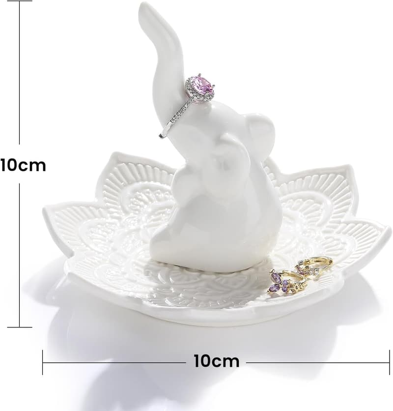 Boho Mandala Jewelry Dish - White Elephant Ring Holder