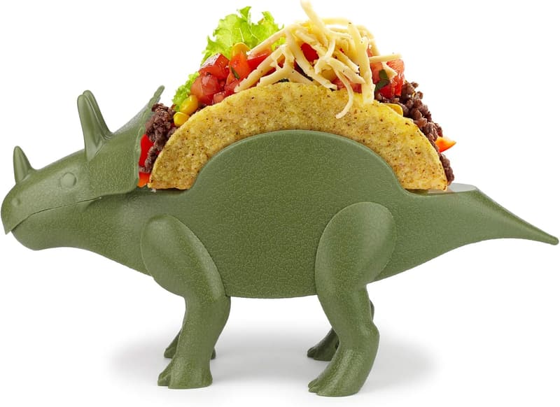 Tricerataco Dinosaur Taco Holder - Fun White Elephant Gift