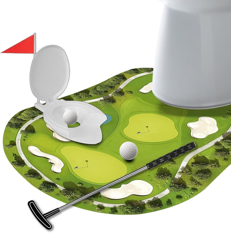 Toilet Golf Game - Funny Gag Gift for Men & Golfer